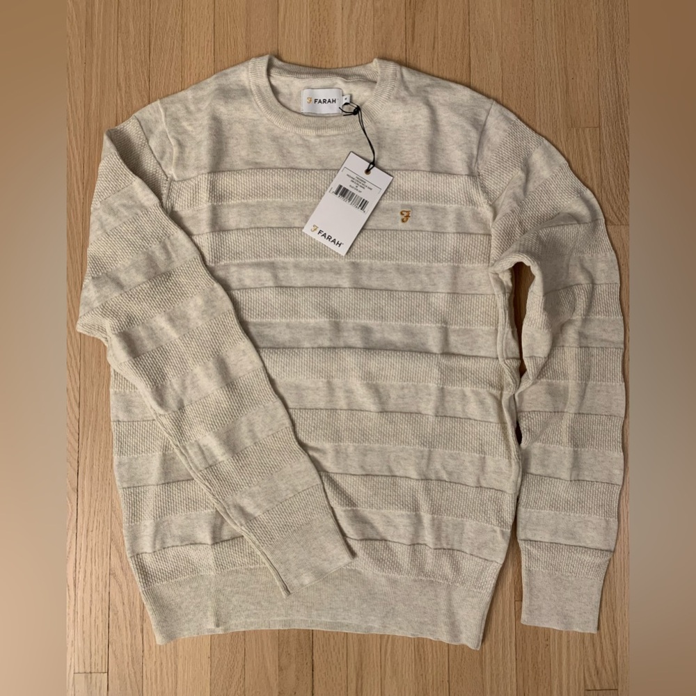 Farah cream crewneck sweater NWT